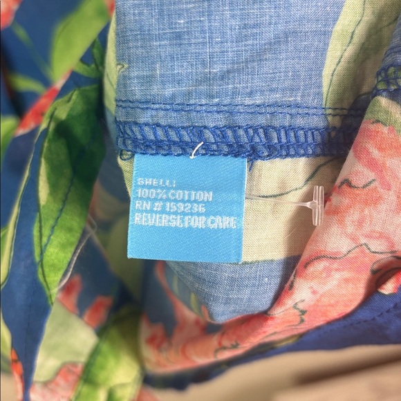 J.McLaughlin Lois Blouse Peony Bloom Floral Button Down Shirt 100% cotton size L - Picture 5 of 7